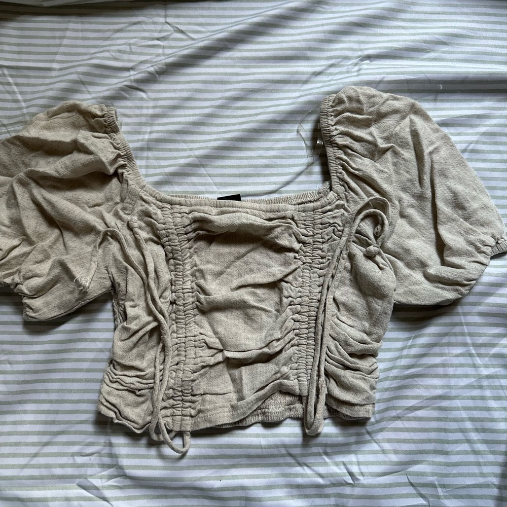 Tan tie top